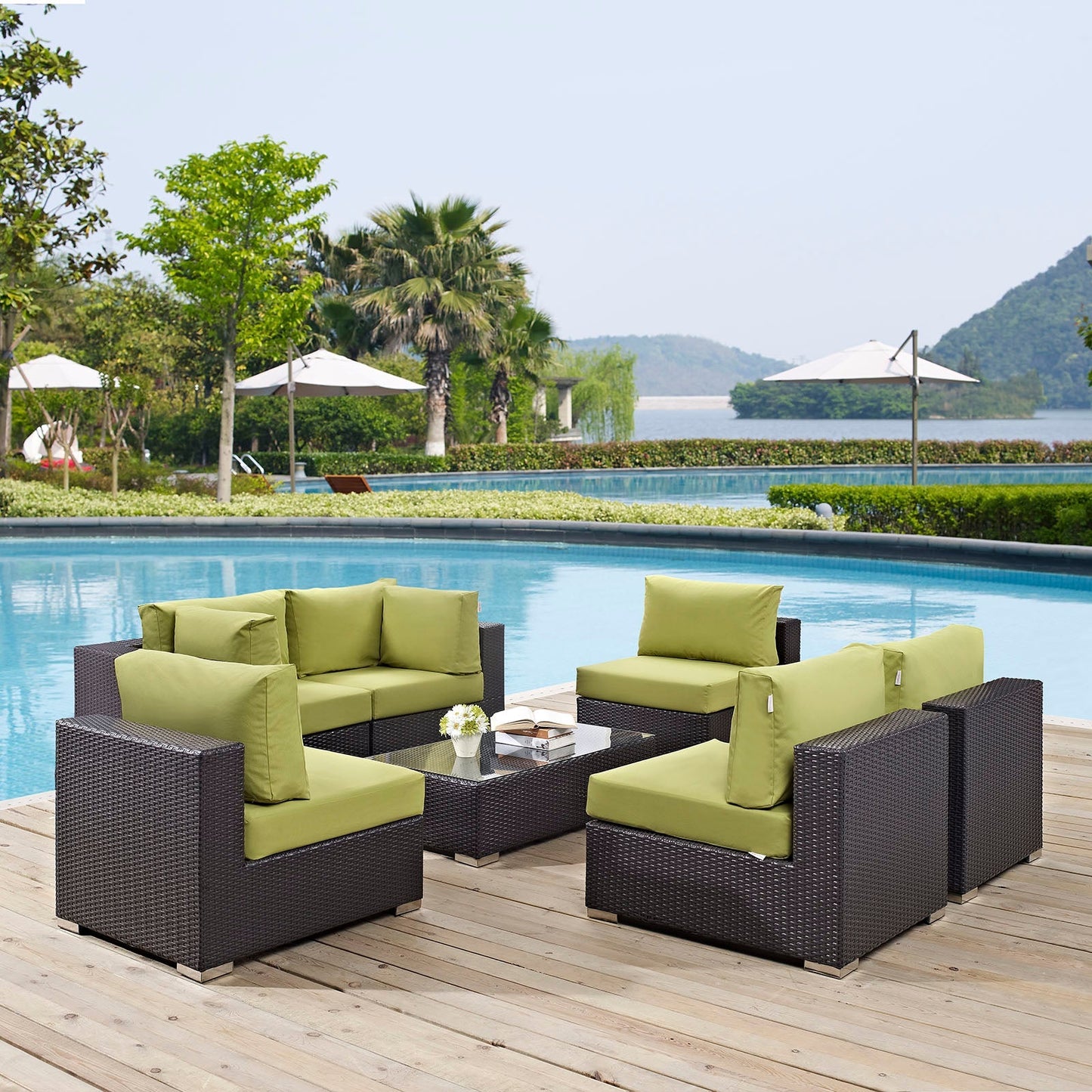 Modway Furniture Convene 7 Piece Outdoor Patio Sectional Set by Modway – EEI-2164-EXP-BEI-SET