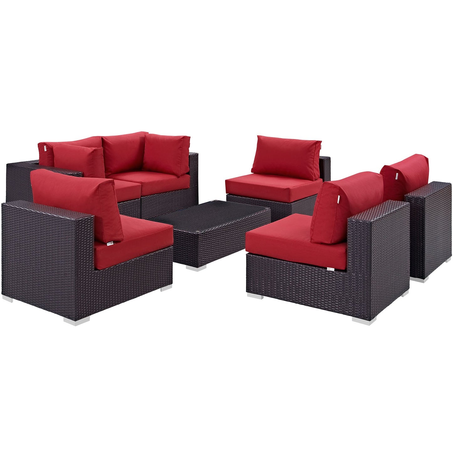Modway Furniture Convene 7 Piece Outdoor Patio Sectional Set by Modway – EEI-2164-EXP-BEI-SET