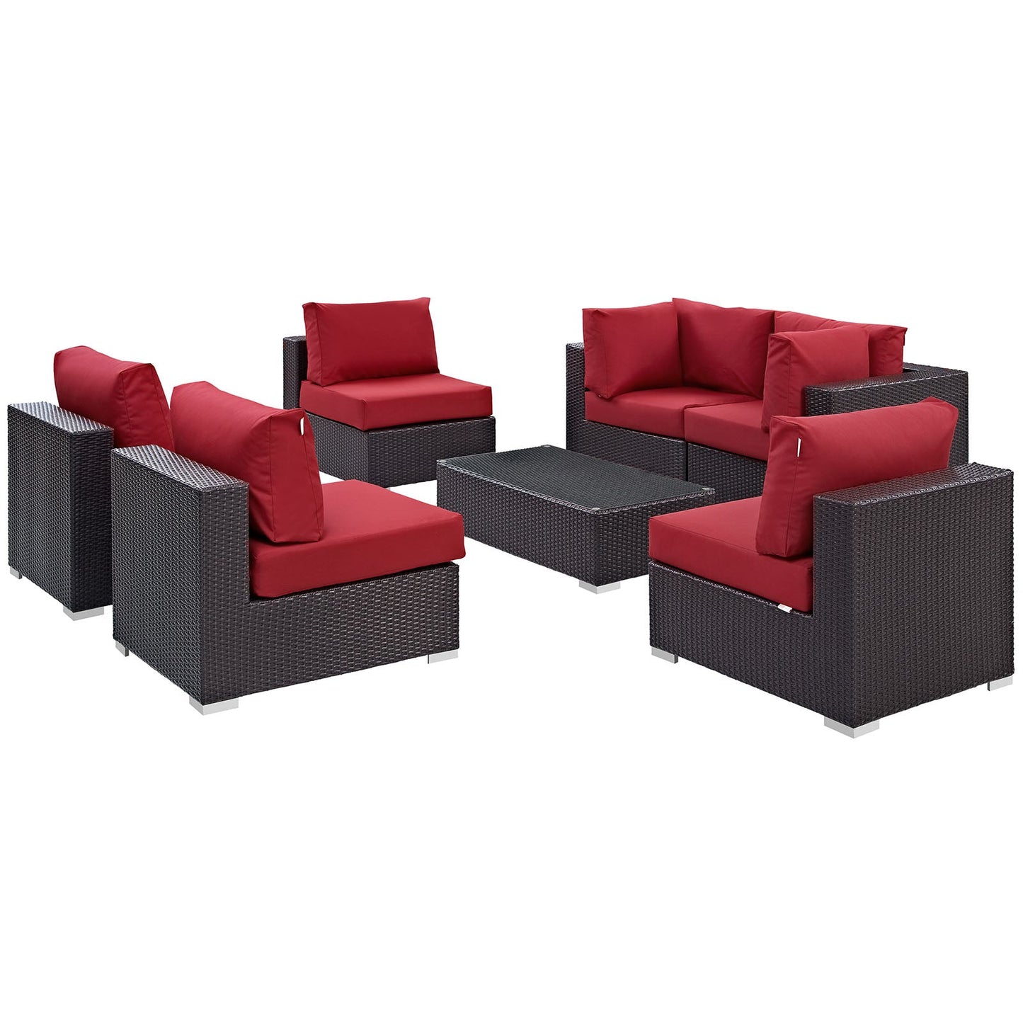 Modway Furniture Convene 7 Piece Outdoor Patio Sectional Set by Modway – EEI-2164-EXP-BEI-SET