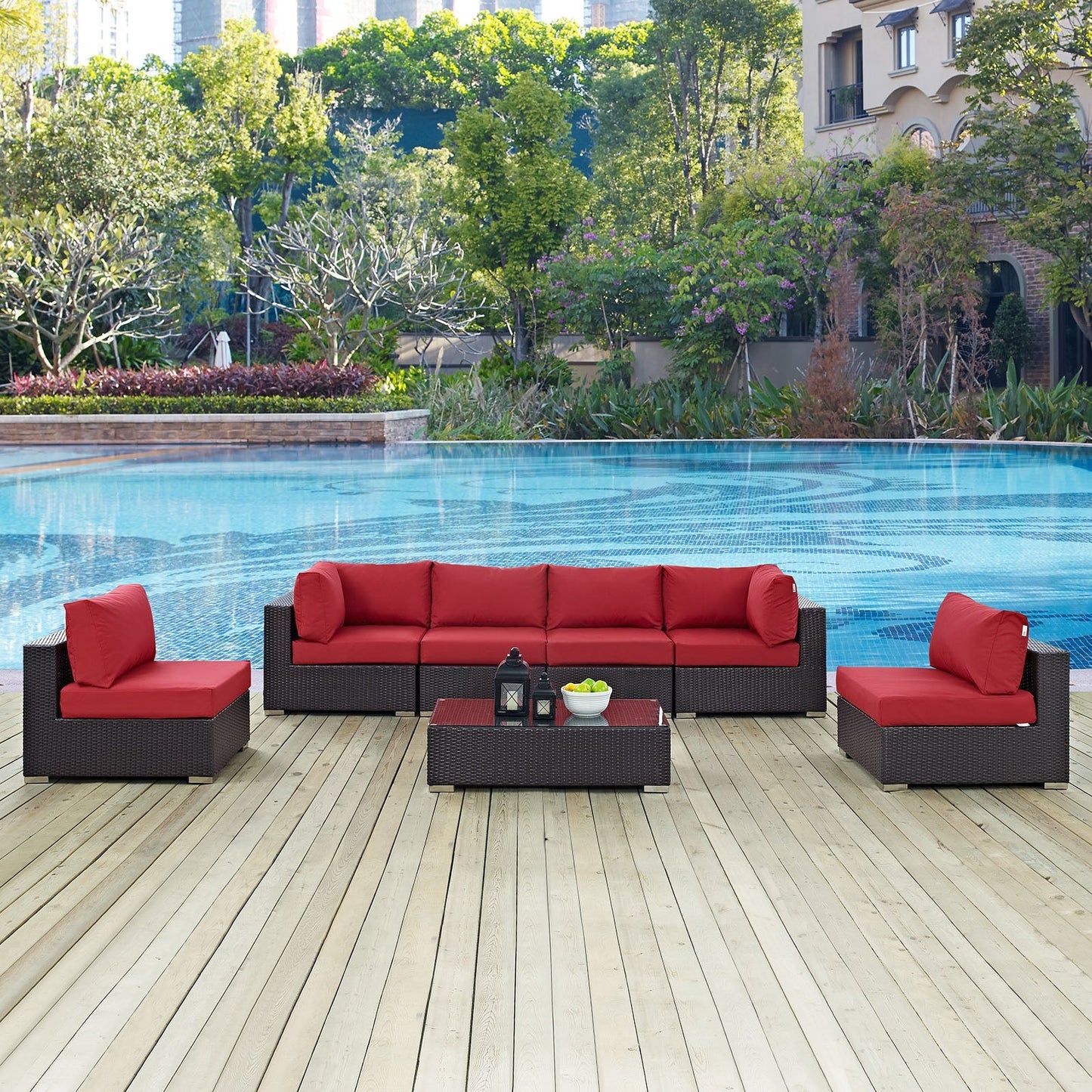 Modway Furniture Convene 7 Piece Outdoor Patio Sectional Set by Modway – EEI-2164-EXP-BEI-SET