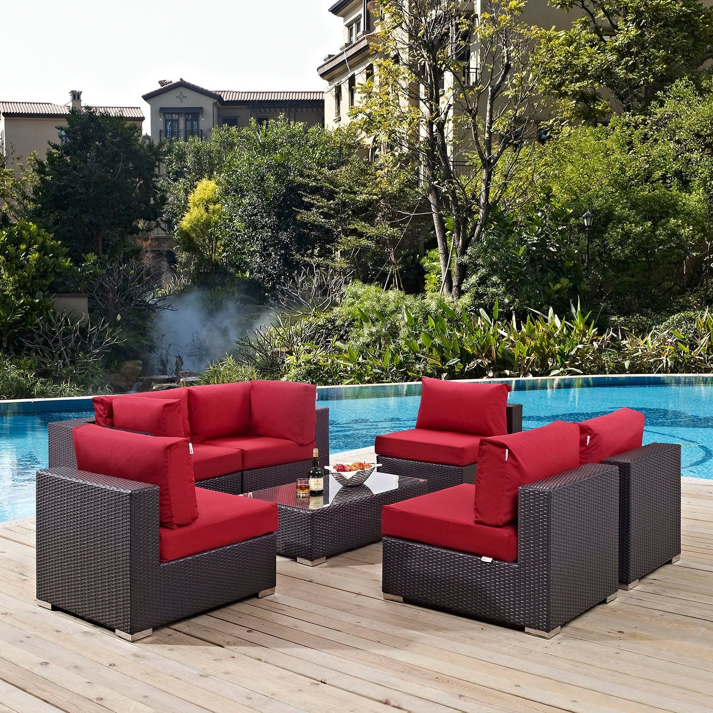 Modway Furniture Convene 7 Piece Outdoor Patio Sectional Set by Modway – EEI-2164-EXP-BEI-SET