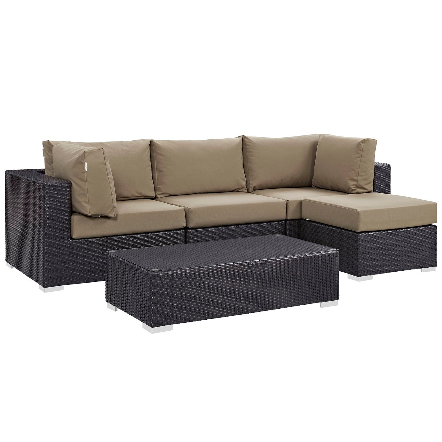 Modway Furniture Convene 5 Piece Outdoor Patio Sectional Set by Modway –EEI-2172-EXP-BEI-SET