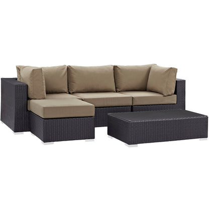 Modway Furniture Convene 5 Piece Outdoor Patio Sectional Set by Modway –EEI-2172-EXP-BEI-SET