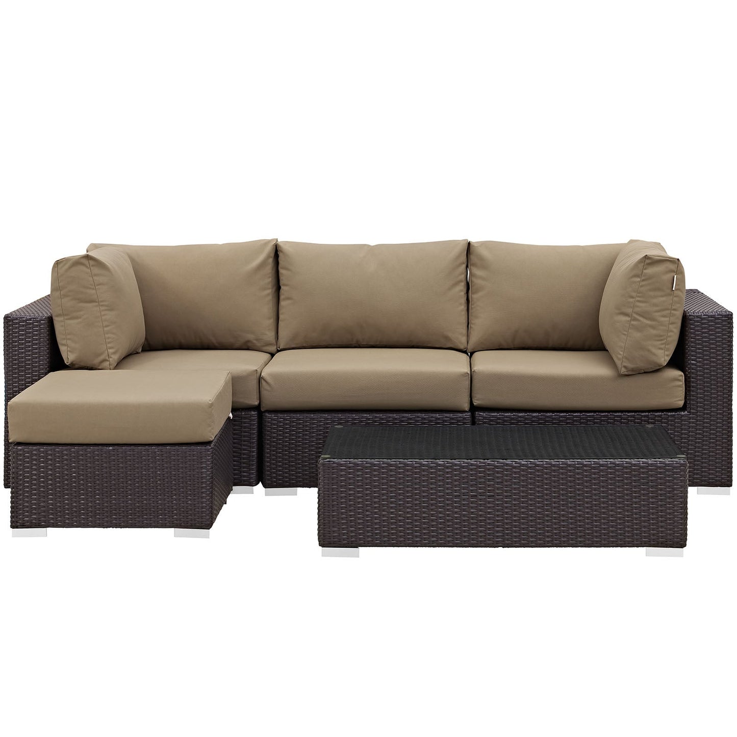 Modway Furniture Convene 5 Piece Outdoor Patio Sectional Set by Modway –EEI-2172-EXP-BEI-SET
