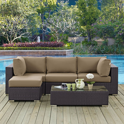 Modway Furniture Convene 5 Piece Outdoor Patio Sectional Set by Modway –EEI-2172-EXP-BEI-SET