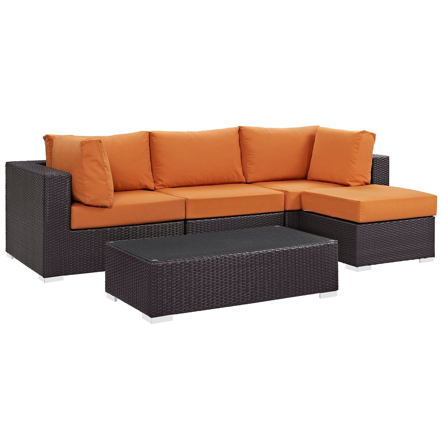 Modway Furniture Convene 5 Piece Outdoor Patio Sectional Set by Modway –EEI-2172-EXP-BEI-SET