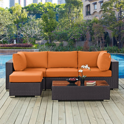 Modway Furniture Convene 5 Piece Outdoor Patio Sectional Set by Modway –EEI-2172-EXP-BEI-SET
