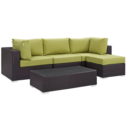 Modway Furniture Convene 5 Piece Outdoor Patio Sectional Set by Modway –EEI-2172-EXP-BEI-SET