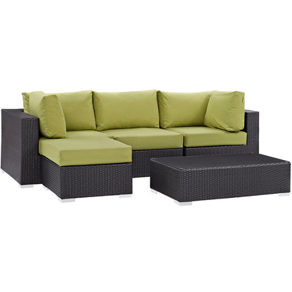 Modway Furniture Convene 5 Piece Outdoor Patio Sectional Set by Modway –EEI-2172-EXP-BEI-SET