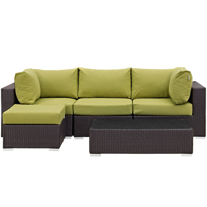 Modway Furniture Convene 5 Piece Outdoor Patio Sectional Set by Modway –EEI-2172-EXP-BEI-SET