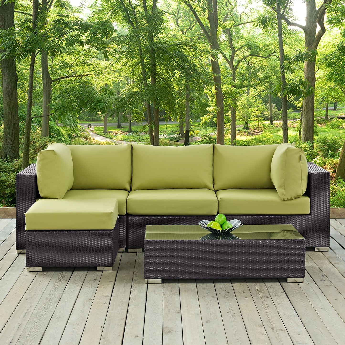 Modway Furniture Convene 5 Piece Outdoor Patio Sectional Set by Modway –EEI-2172-EXP-BEI-SET