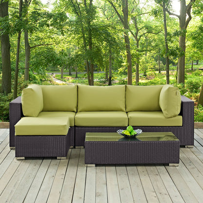 Modway Furniture Convene 5 Piece Outdoor Patio Sectional Set by Modway –EEI-2172-EXP-BEI-SET