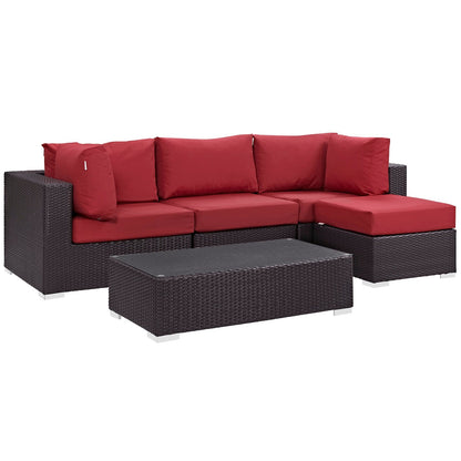 Modway Furniture Convene 5 Piece Outdoor Patio Sectional Set by Modway –EEI-2172-EXP-BEI-SET