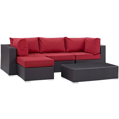 Modway Furniture Convene 5 Piece Outdoor Patio Sectional Set by Modway –EEI-2172-EXP-BEI-SET