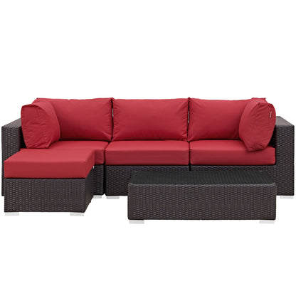 Modway Furniture Convene 5 Piece Outdoor Patio Sectional Set by Modway –EEI-2172-EXP-BEI-SET