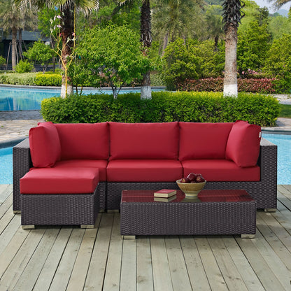 Modway Furniture Convene 5 Piece Outdoor Patio Sectional Set by Modway –EEI-2172-EXP-BEI-SET