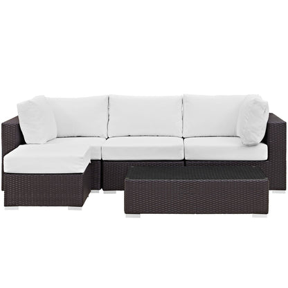 Modway Furniture Convene 5 Piece Outdoor Patio Sectional Set by Modway –EEI-2172-EXP-BEI-SET