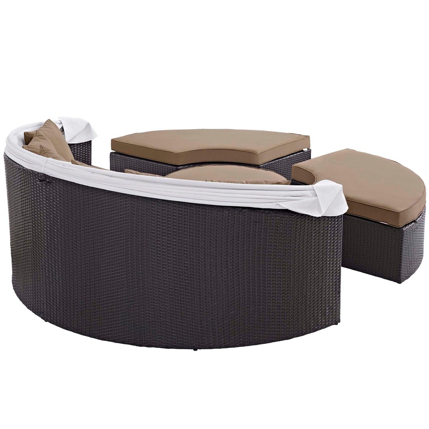 Modway Furniture Convene Wicker Rattan Outdoor Patio Canopy Sectional Daybed by Modway - EEI-2173-EXP-MOC-SET