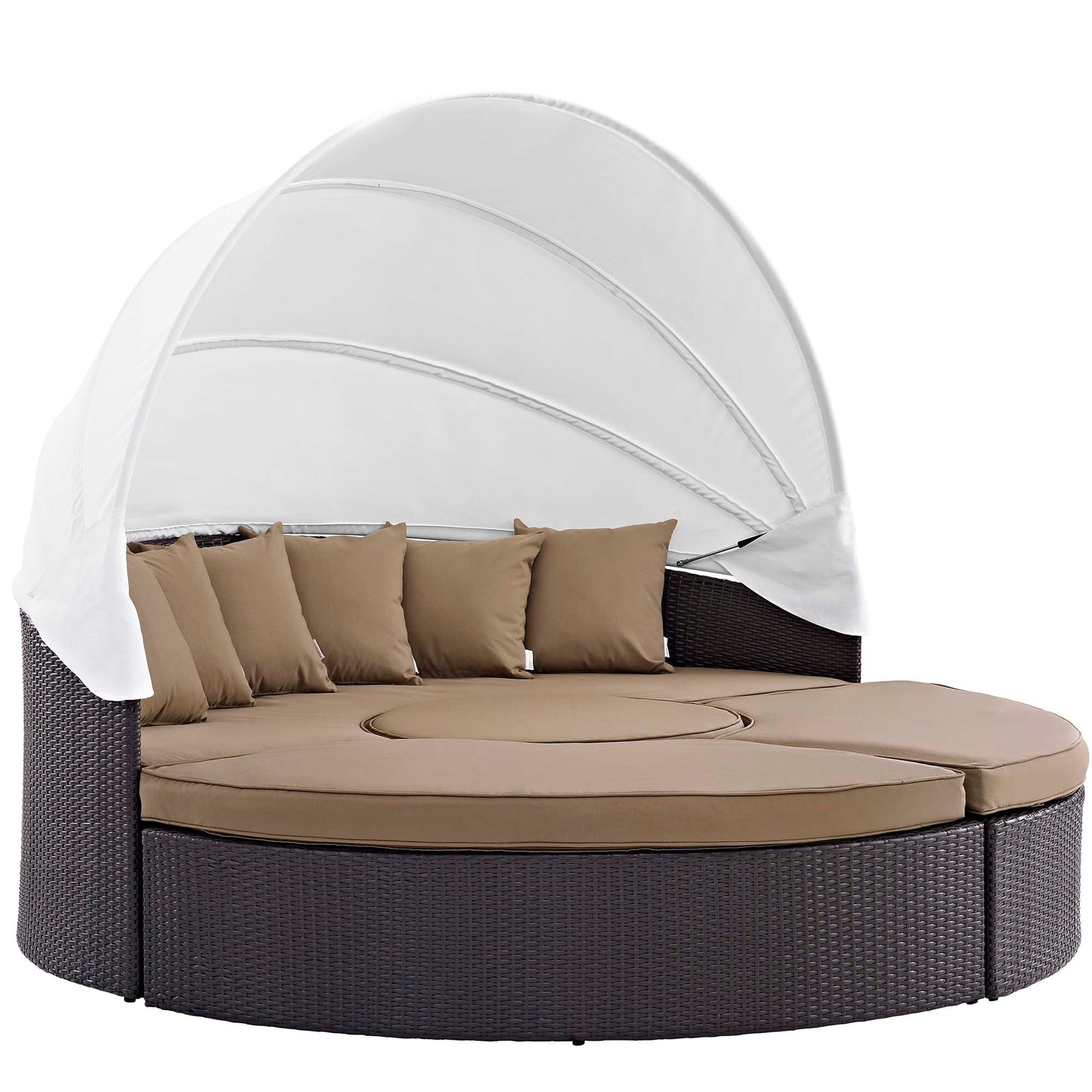 Modway Furniture Convene Wicker Rattan Outdoor Patio Canopy Sectional Daybed by Modway - EEI-2173-EXP-MOC-SET
