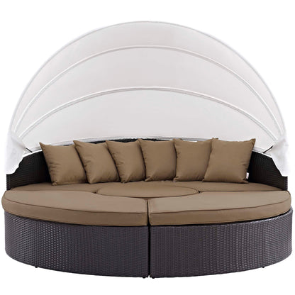 Modway Furniture Convene Wicker Rattan Outdoor Patio Canopy Sectional Daybed by Modway - EEI-2173-EXP-MOC-SET