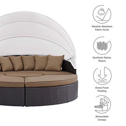 Modway Furniture Convene Wicker Rattan Outdoor Patio Canopy Sectional Daybed by Modway - EEI-2173-EXP-MOC-SET