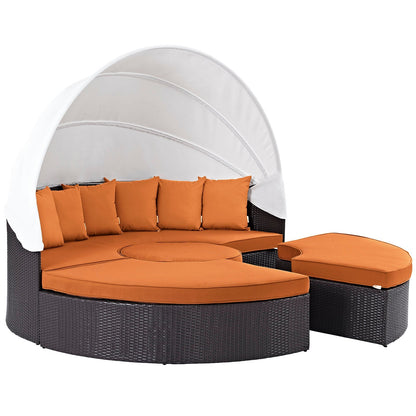 Modway Furniture Convene Wicker Rattan Outdoor Patio Canopy Sectional Daybed by Modway - EEI-2173-EXP-MOC-SET