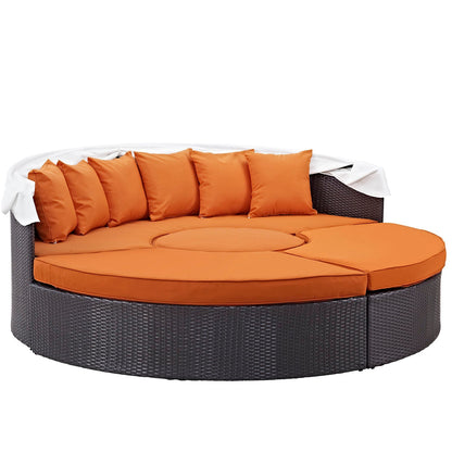 Modway Furniture Convene Wicker Rattan Outdoor Patio Canopy Sectional Daybed by Modway - EEI-2173-EXP-MOC-SET