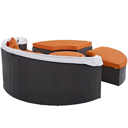 Modway Furniture Convene Wicker Rattan Outdoor Patio Canopy Sectional Daybed by Modway - EEI-2173-EXP-MOC-SET