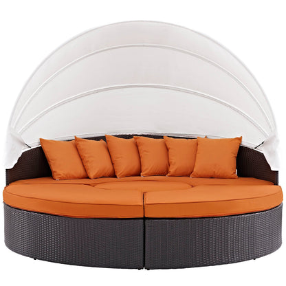 Modway Furniture Convene Wicker Rattan Outdoor Patio Canopy Sectional Daybed by Modway - EEI-2173-EXP-MOC-SET