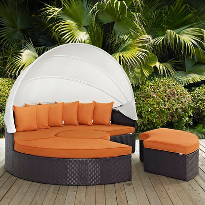 Modway Furniture Convene Wicker Rattan Outdoor Patio Canopy Sectional Daybed by Modway - EEI-2173-EXP-MOC-SET
