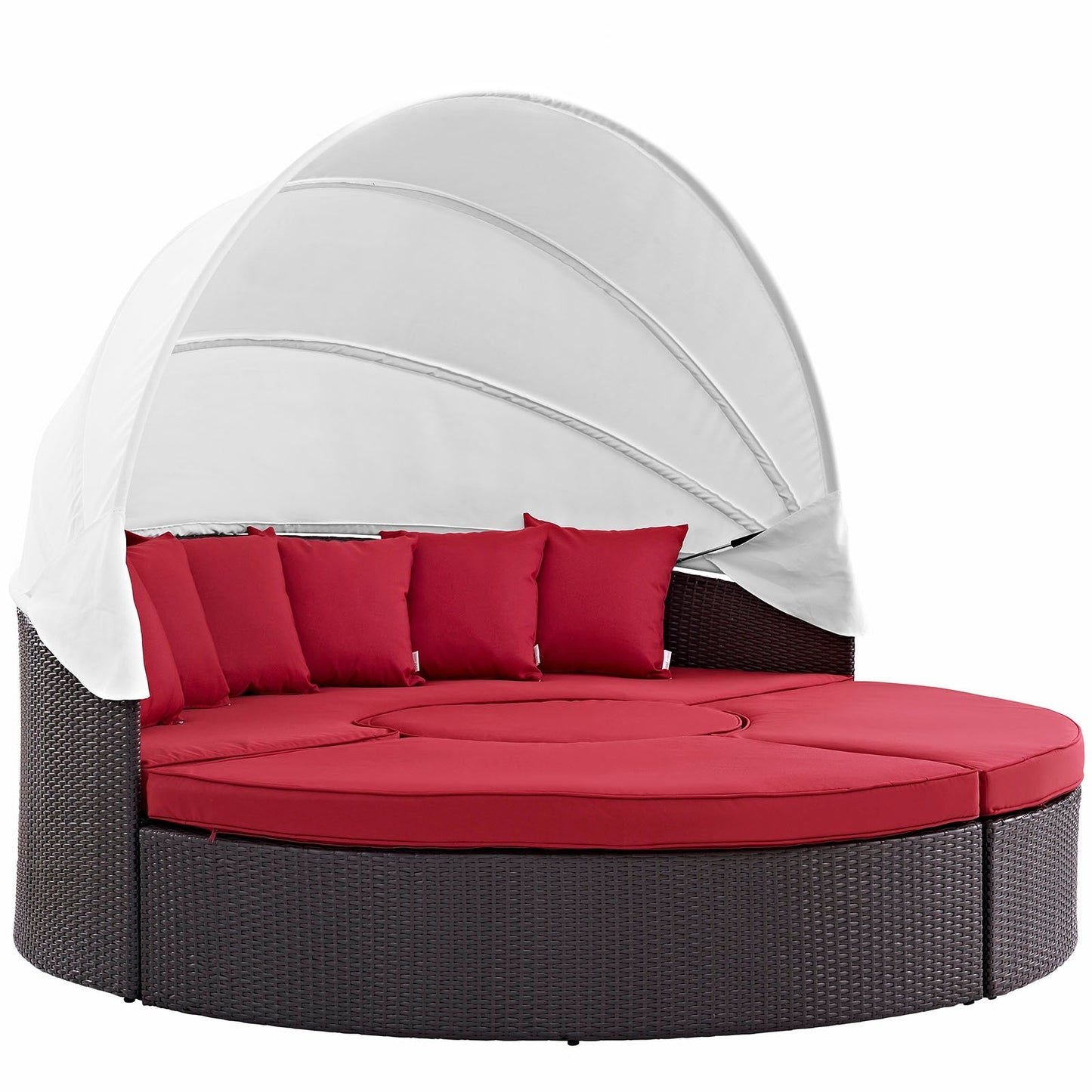 Modway Furniture Convene Wicker Rattan Outdoor Patio Canopy Sectional Daybed by Modway - EEI-2173-EXP-MOC-SET
