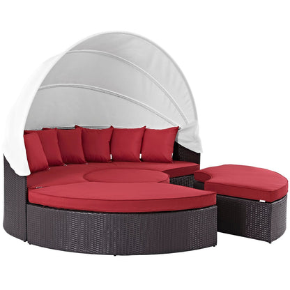 Modway Furniture Convene Wicker Rattan Outdoor Patio Canopy Sectional Daybed by Modway - EEI-2173-EXP-MOC-SET
