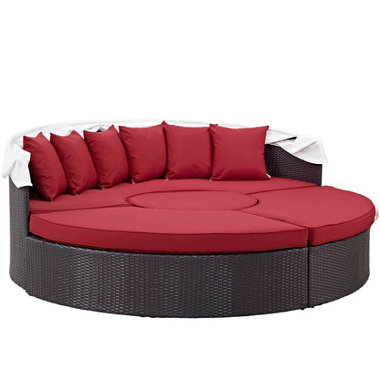 Modway Furniture Convene Wicker Rattan Outdoor Patio Canopy Sectional Daybed by Modway - EEI-2173-EXP-MOC-SET