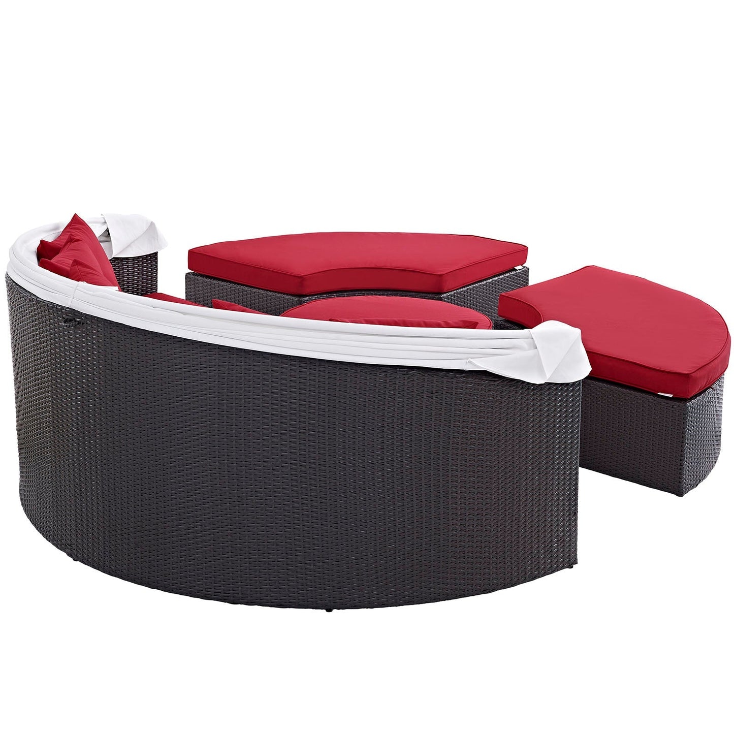 Modway Furniture Convene Wicker Rattan Outdoor Patio Canopy Sectional Daybed by Modway - EEI-2173-EXP-MOC-SET