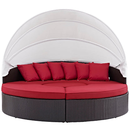 Modway Furniture Convene Wicker Rattan Outdoor Patio Canopy Sectional Daybed by Modway - EEI-2173-EXP-MOC-SET
