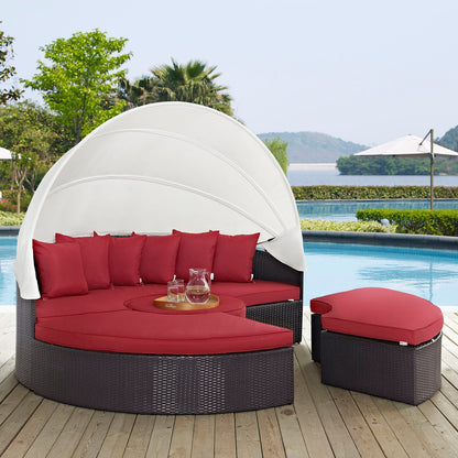 Modway Furniture Convene Wicker Rattan Outdoor Patio Canopy Sectional Daybed by Modway - EEI-2173-EXP-MOC-SET