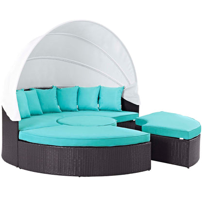 Modway Furniture Convene Wicker Rattan Outdoor Patio Canopy Sectional Daybed by Modway - EEI-2173-EXP-MOC-SET