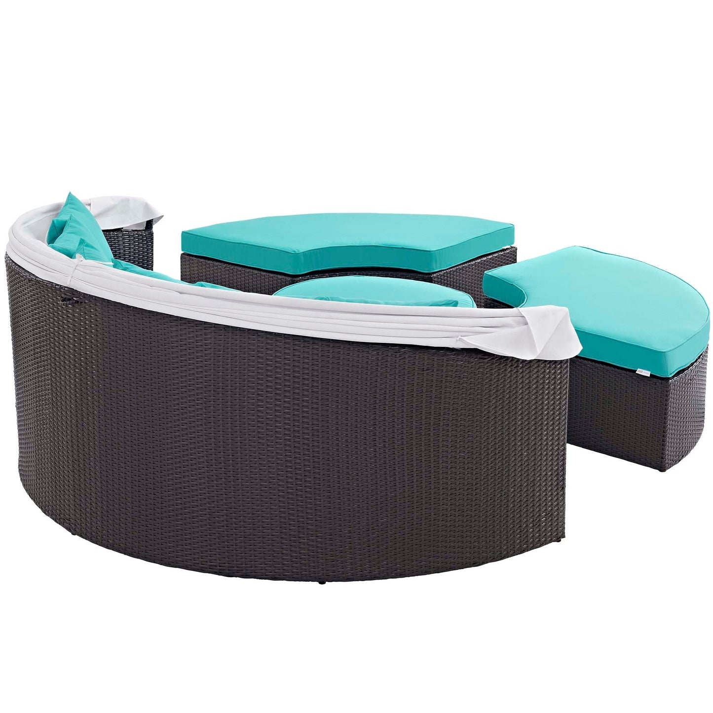 Modway Furniture Convene Wicker Rattan Outdoor Patio Canopy Sectional Daybed by Modway - EEI-2173-EXP-MOC-SET
