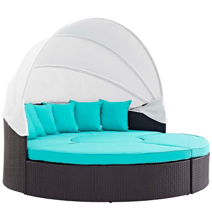 Modway Furniture Convene Wicker Rattan Outdoor Patio Canopy Sectional Daybed by Modway - EEI-2173-EXP-MOC-SET