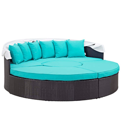 Modway Furniture Convene Wicker Rattan Outdoor Patio Canopy Sectional Daybed by Modway - EEI-2173-EXP-MOC-SET