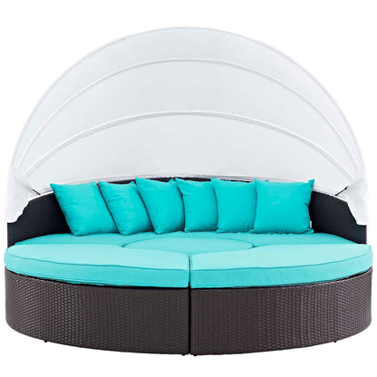 Modway Furniture Convene Wicker Rattan Outdoor Patio Canopy Sectional Daybed by Modway - EEI-2173-EXP-MOC-SET