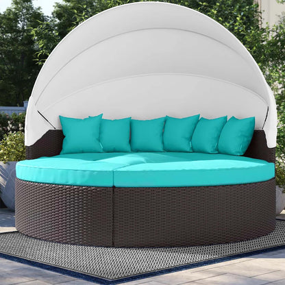 Modway Furniture Convene Wicker Rattan Outdoor Patio Canopy Sectional Daybed by Modway - EEI-2173-EXP-MOC-SET