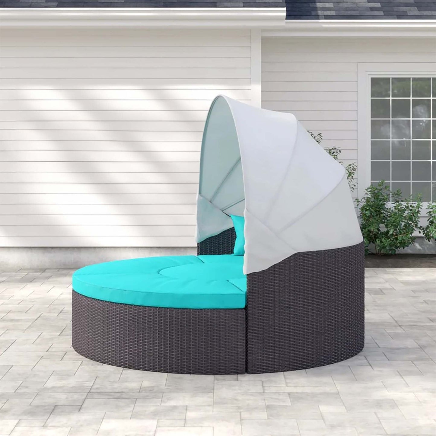 Modway Furniture Convene Wicker Rattan Outdoor Patio Canopy Sectional Daybed by Modway - EEI-2173-EXP-MOC-SET