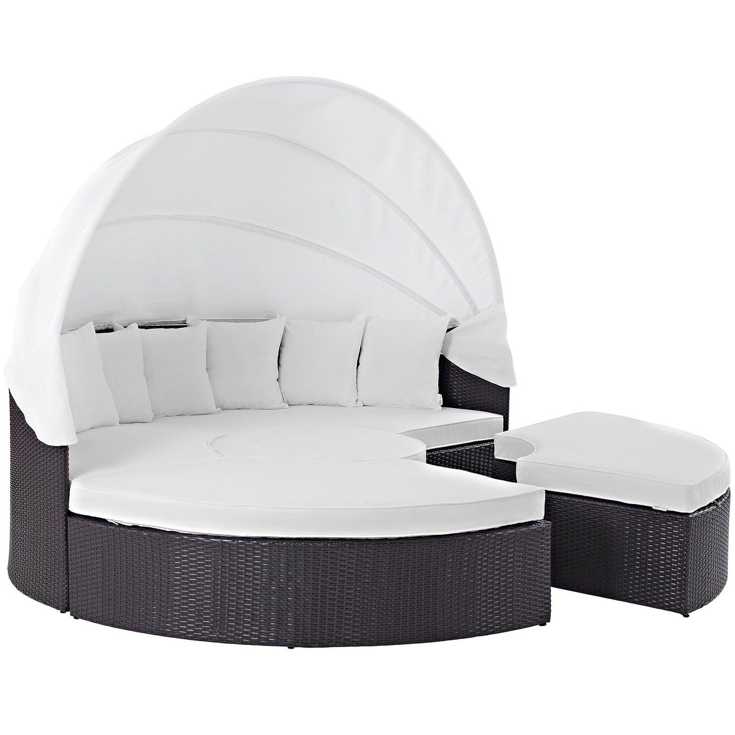 Modway Furniture Convene Wicker Rattan Outdoor Patio Canopy Sectional Daybed by Modway - EEI-2173-EXP-MOC-SET