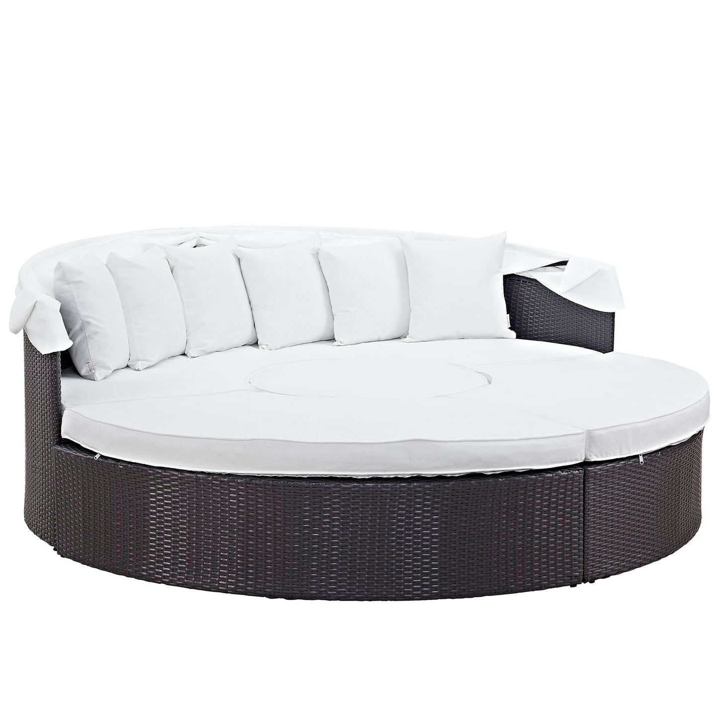 Modway Furniture Convene Wicker Rattan Outdoor Patio Canopy Sectional Daybed by Modway - EEI-2173-EXP-MOC-SET