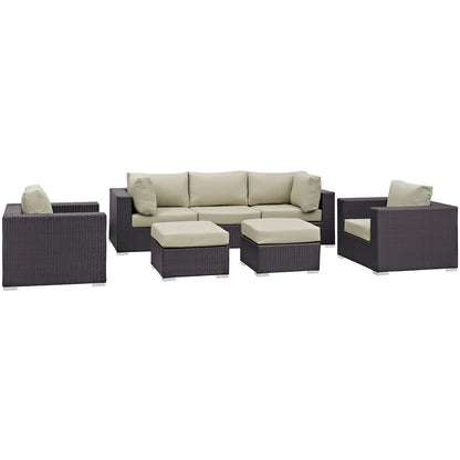 Modway Furniture Convene 7 Piece Outdoor Patio Sectional Set by Modway – EEI-2200-EXP-BEI-SET