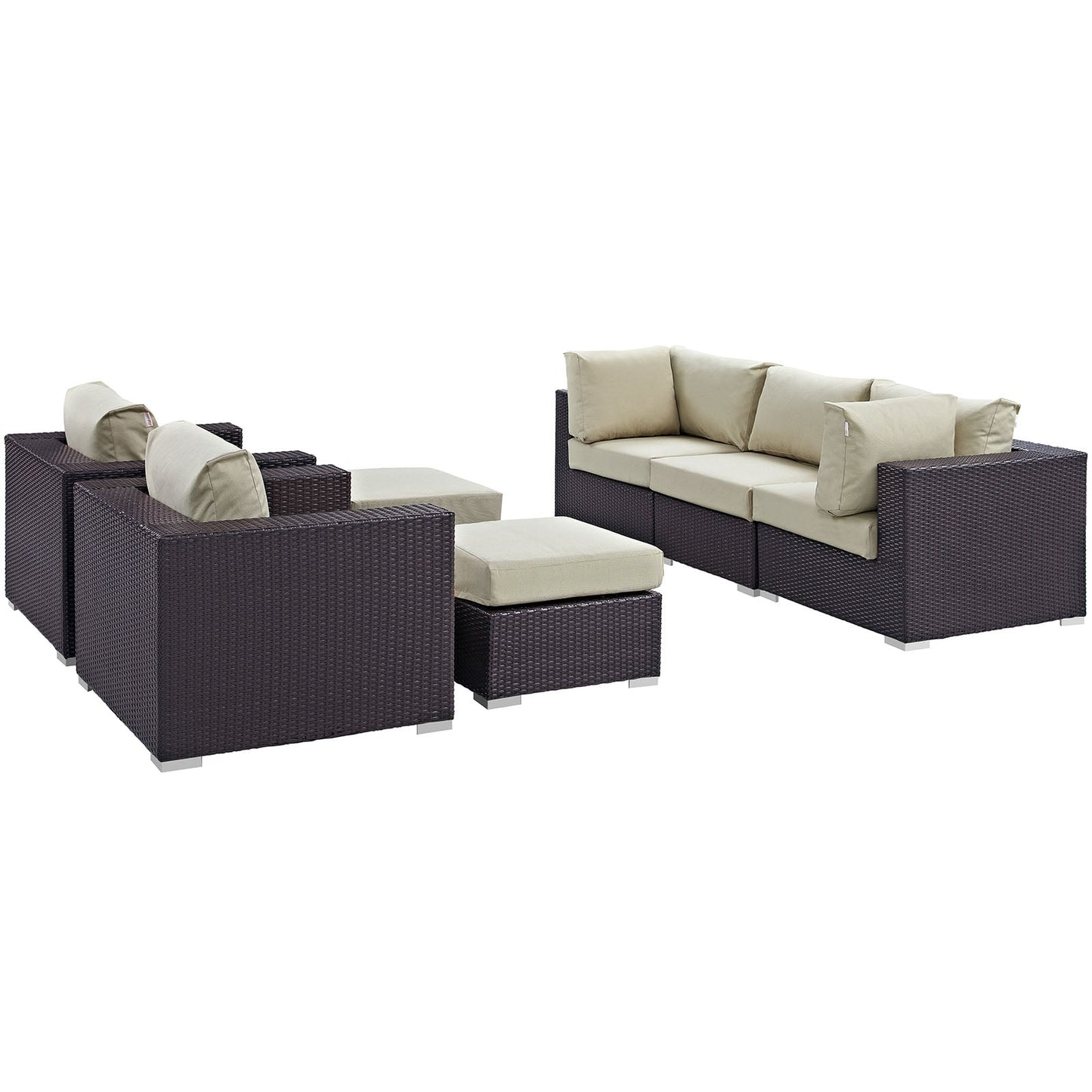 Modway Furniture Convene 7 Piece Outdoor Patio Sectional Set by Modway – EEI-2200-EXP-BEI-SET