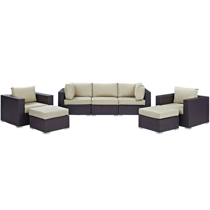 Modway Furniture Convene 7 Piece Outdoor Patio Sectional Set by Modway – EEI-2200-EXP-BEI-SET