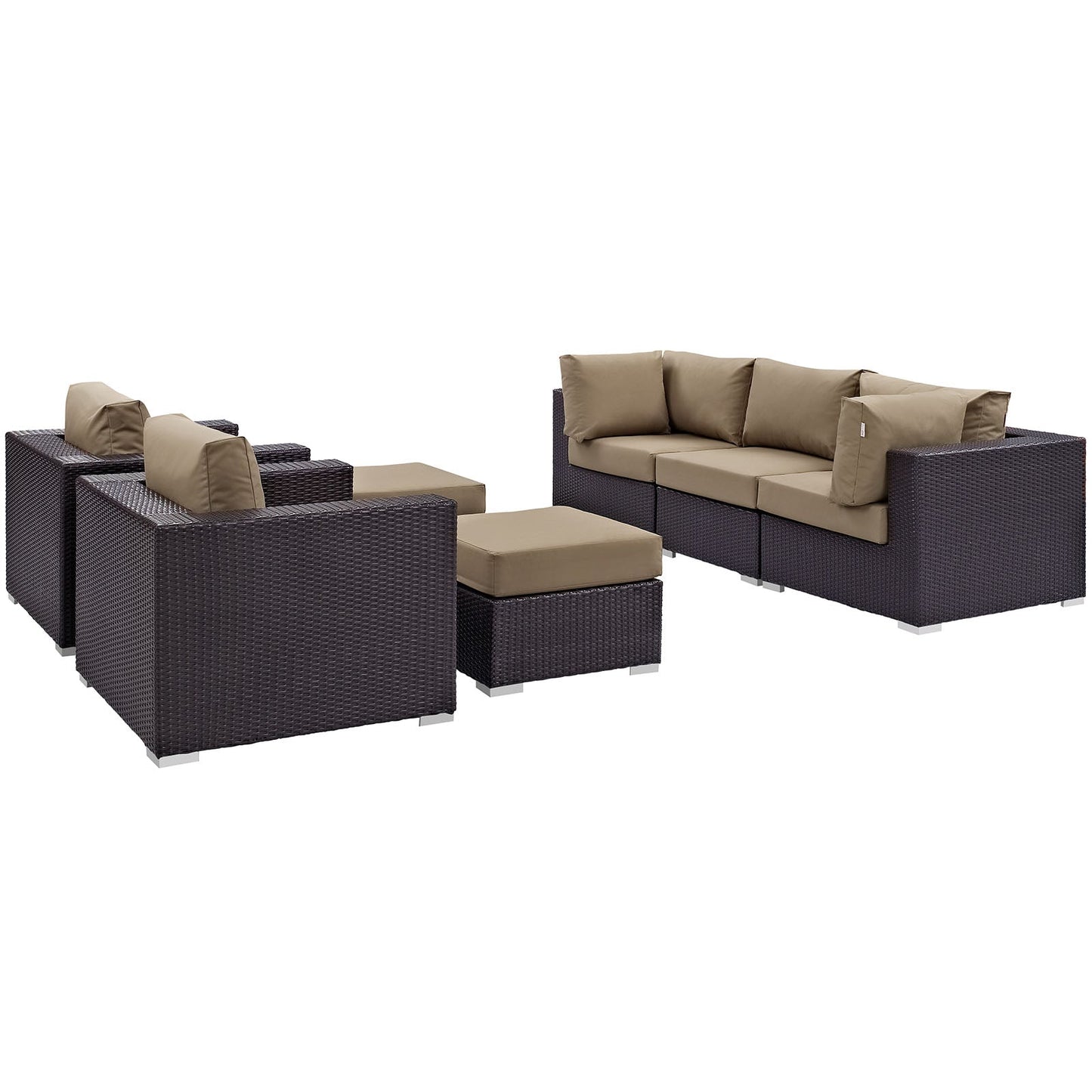 Modway Furniture Convene 7 Piece Outdoor Patio Sectional Set by Modway – EEI-2200-EXP-BEI-SET