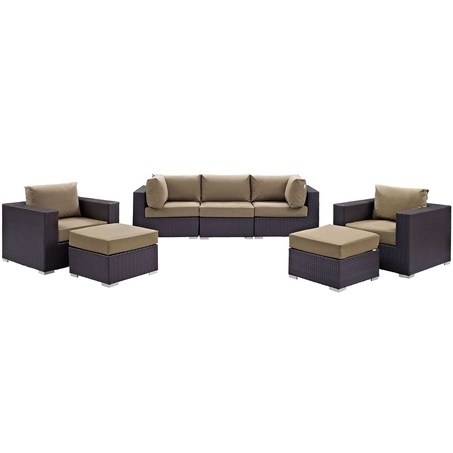 Modway Furniture Convene 7 Piece Outdoor Patio Sectional Set by Modway – EEI-2200-EXP-BEI-SET